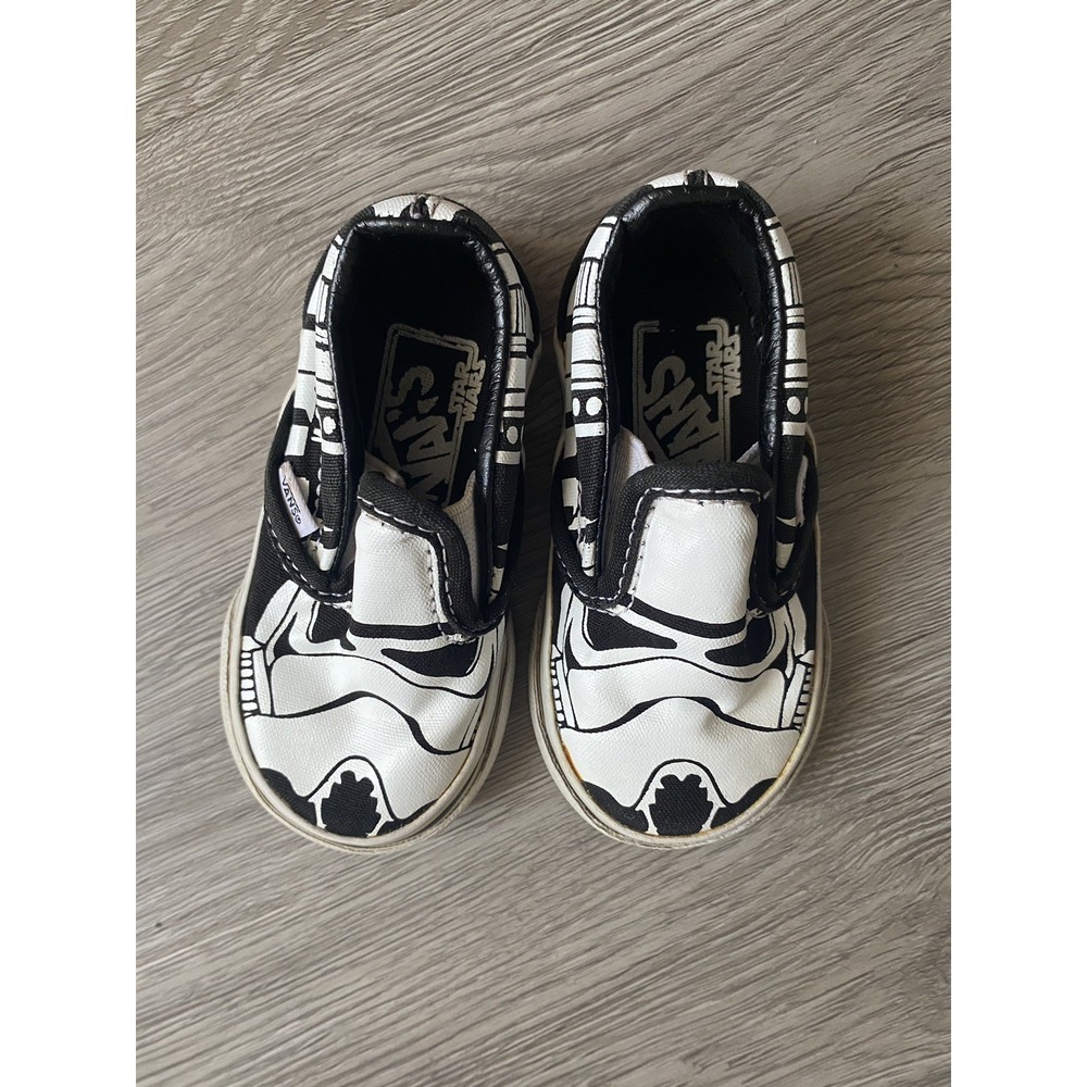 VANS Star Wars‎ Toddler Size 4 Stormtroopers Slip On Black White - Picture 6 of 7